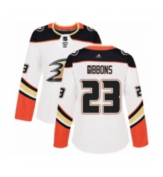 Women's Adidas Anaheim Ducks #23 Brian Gibbons Authentic White Away NHL Jersey Women's Adidas Anaheim Ducks #23 Brian Gibbons Authentic White Away NHL Jersey