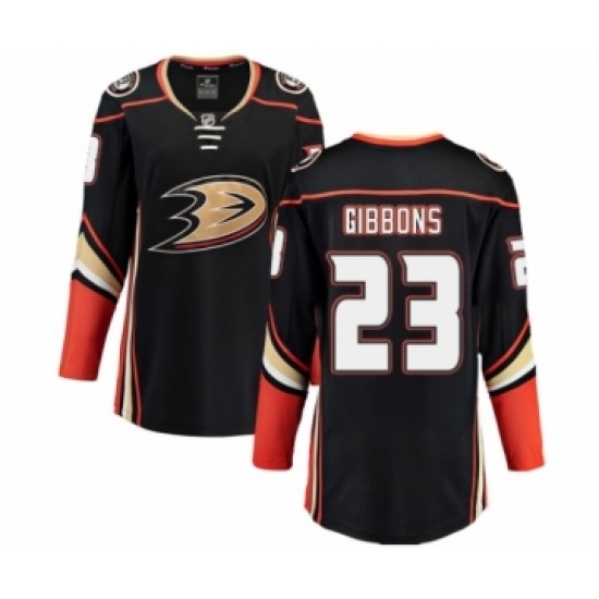 Women's Anaheim Ducks #23 Brian Gibbons Authentic Black Home Fanatics Branded Breakaway NHL Jersey Women's Anaheim Ducks #23 Brian Gibbons Authentic Black Home Fanatics Branded Breakaway NHL Jersey