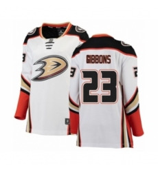 Women's Anaheim Ducks #23 Brian Gibbons Authentic White Away Fanatics Branded Breakaway NHL Jersey Women's Anaheim Ducks #23 Brian Gibbons Authentic White Away Fanatics Branded Breakaway NHL Jersey