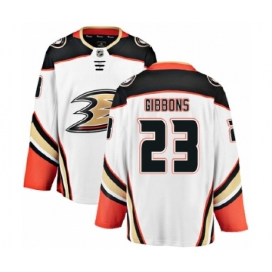 Youth Anaheim Ducks #23 Brian Gibbons Authentic White Away Fanatics Branded Breakaway NHL Jersey Youth Anaheim Ducks #23 Brian Gibbons Authentic White Away Fanatics Branded Breakaway NHL Jersey