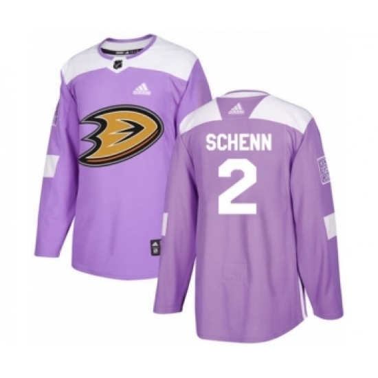 Men's Adidas Anaheim Ducks #2 Luke Schenn Authentic Purple Fights Cancer Practice NHL Jersey Men's Adidas Anaheim Ducks #2 Luke Schenn Authentic Purple Fights Cancer Practice NHL Jersey