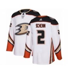 Men's Adidas Anaheim Ducks #2 Luke Schenn Authentic White Away NHL Jersey