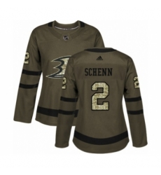 Women's Adidas Anaheim Ducks #2 Luke Schenn Authentic Green Salute to Service NHL Jersey Women's Adidas Anaheim Ducks #2 Luke Schenn Authentic Green Salute to Service NHL Jersey