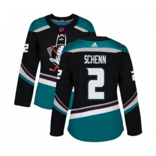 Women's Adidas Anaheim Ducks #2 Luke Schenn Premier Black Teal Alternate NHL Jersey Women's Adidas Anaheim Ducks #2 Luke Schenn Premier Black Teal Alternate NHL Jersey