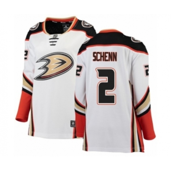 Women's Anaheim Ducks #2 Luke Schenn Authentic White Away Fanatics Branded Breakaway NHL Jersey Women's Anaheim Ducks #2 Luke Schenn Authentic White Away Fanatics Branded Breakaway NHL Jersey