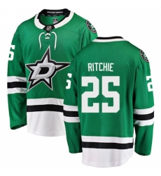 Men's Dallas Stars #25 Brett Ritchie Authentic Green Home Fanatics Branded Breakaway NHL Jersey