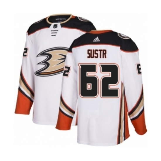 Youth Adidas Anaheim Ducks #62 Andrej Sustr Authentic White Away NHL Jersey Youth Adidas Anaheim Ducks #62 Andrej Sustr Authentic White Away NHL Jersey
