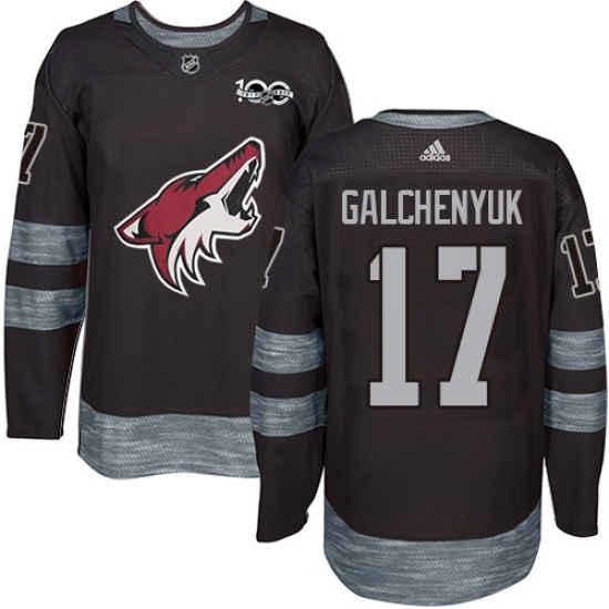 Men's Adidas Arizona Coyotes #17 Alex Galchenyuk Black 1917-2017 100th Anniversary Stitched NHL Jersey Men's Adidas Arizona Coyotes #17 Alex Galchenyuk Black 1917-2017 100th Anniversary Stitched NHL Jersey