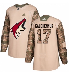 Men's Adidas Arizona Coyotes #17 Alex Galchenyuk Camo Authentic 2017 Veterans Day Stitched NHL Jersey Men's Adidas Arizona Coyotes #17 Alex Galchenyuk Camo Authentic 2017 Veterans Day Stitched NHL Jersey