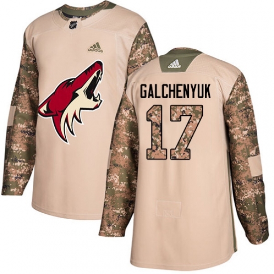 Men's Adidas Arizona Coyotes #17 Alex Galchenyuk Camo Authentic 2017 Veterans Day Stitched NHL Jersey Men's Adidas Arizona Coyotes #17 Alex Galchenyuk Camo Authentic 2017 Veterans Day Stitched NHL Jersey