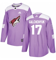 Men's Adidas Arizona Coyotes #17 Alex Galchenyuk Purple Authentic Fights Cancer Stitched NHL Jersey Men's Adidas Arizona Coyotes #17 Alex Galchenyuk Purple Authentic Fights Cancer Stitched NHL Jersey