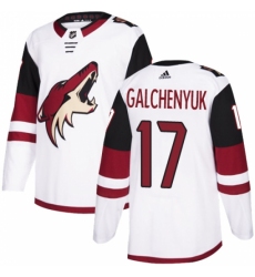 Men's Adidas Arizona Coyotes #17 Alex Galchenyuk White Road Authentic Stitched NHL Jersey Men's Adidas Arizona Coyotes #17 Alex Galchenyuk White Road Authentic Stitched NHL Jersey