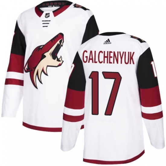 Men's Adidas Arizona Coyotes #17 Alex Galchenyuk White Road Authentic Stitched NHL Jersey Men's Adidas Arizona Coyotes #17 Alex Galchenyuk White Road Authentic Stitched NHL Jersey