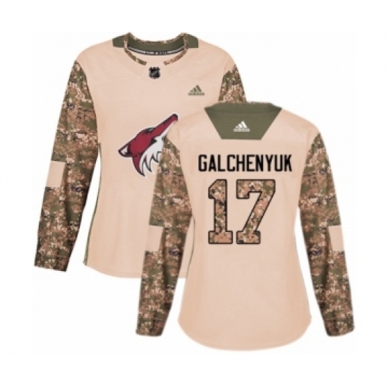 Women's Adidas Arizona Coyotes #17 Alex Galchenyuk Authentic Camo Veterans Day Practice NHL Jers Women's Adidas Arizona Coyotes #17 Alex Galchenyuk Authentic Camo Veterans Day Practice NHL Jers