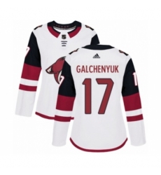 Women's Adidas Arizona Coyotes #17 Alex Galchenyuk Authentic White Away NHL Jersey Women's Adidas Arizona Coyotes #17 Alex Galchenyuk Authentic White Away NHL Jersey