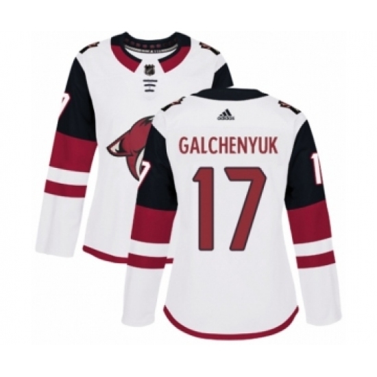 Women's Adidas Arizona Coyotes #17 Alex Galchenyuk Authentic White Away NHL Jersey Women's Adidas Arizona Coyotes #17 Alex Galchenyuk Authentic White Away NHL Jersey