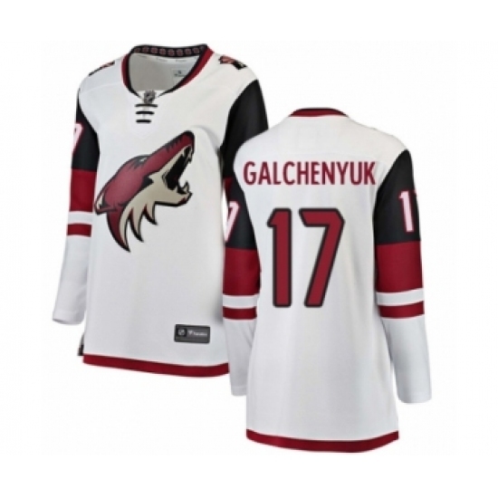 Women's Arizona Coyotes #17 Alex Galchenyuk Authentic White Away Fanatics Branded Breakaway NHL Jersey Women's Arizona Coyotes #17 Alex Galchenyuk Authentic White Away Fanatics Branded Breakaway NHL Jersey