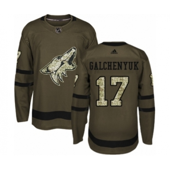 Youth Adidas Arizona Coyotes #17 Alex Galchenyuk Premier Green Salute to Service NHL Jersey Youth Adidas Arizona Coyotes #17 Alex Galchenyuk Premier Green Salute to Service NHL Jersey