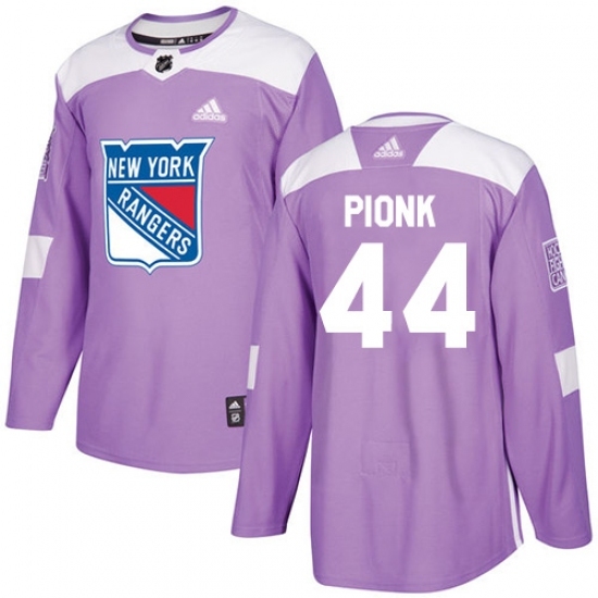 Men's Adidas New York Rangers #44 Neal Pionk Purple Authentic Fights Cancer Stitched NHL Jersey Men's Adidas New York Rangers #44 Neal Pionk Purple Authentic Fights Cancer Stitched NHL Jersey