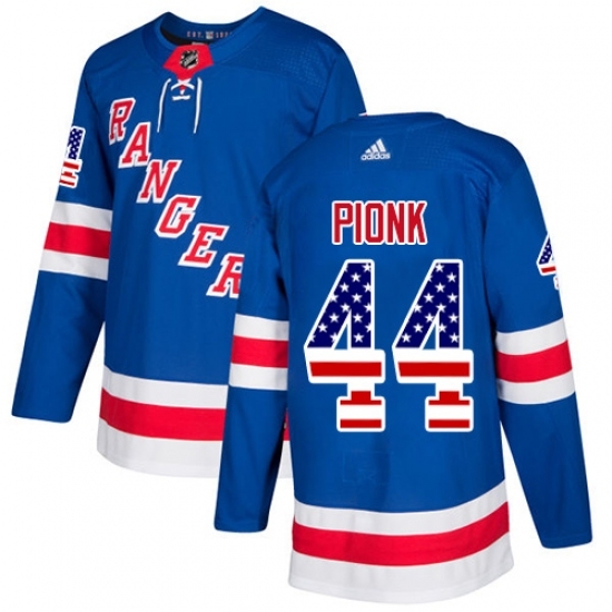 Men's Adidas New York Rangers #44 Neal Pionk Royal Blue Home Authentic USA Flag Stitched NHL Jersey Men's Adidas New York Rangers #44 Neal Pionk Royal Blue Home Authentic USA Flag Stitched NHL Jersey