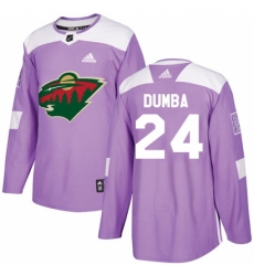Men's Adidas Minnesota Wild #24 Matt Dumba Authentic Purple Fights Cancer Practice NHL Jersey