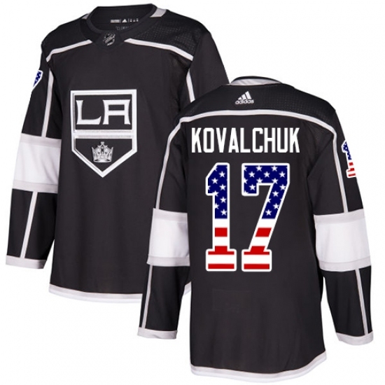 Men's Adidas Los Angeles Kings #17 Ilya Kovalchuk Black Home Authentic USA Flag Stitched NHL Jersey Men's Adidas Los Angeles Kings #17 Ilya Kovalchuk Black Home Authentic USA Flag Stitched NHL Jersey