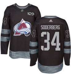Men's Adidas Colorado Avalanche #34 Carl Soderberg Authentic Black 1917-2017 100th Anniversary NHL Jersey