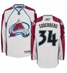 Men's Reebok Colorado Avalanche #34 Carl Soderberg Authentic White Away NHL Jersey