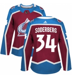 Women's Adidas Colorado Avalanche #34 Carl Soderberg Authentic Burgundy Red Home NHL Jersey