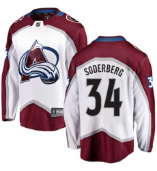 Youth Colorado Avalanche #34 Carl Soderberg Fanatics Branded White Away Breakaway NHL Jersey