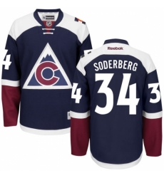 Youth Reebok Colorado Avalanche #34 Carl Soderberg Authentic Blue Third NHL Jersey