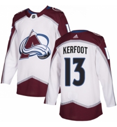Men's Adidas Colorado Avalanche #13 Alexander Kerfoot White Road Authentic Stitched NHL Jersey Men's Adidas Colorado Avalanche #13 Alexander Kerfoot White Road Authentic Stitched NHL Jersey