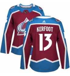 Women's Adidas Colorado Avalanche #13 Alexander Kerfoot Authentic Burgundy Red Home NHL Jersey Women's Adidas Colorado Avalanche #13 Alexander Kerfoot Authentic Burgundy Red Home NHL Jersey
