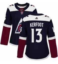 Women's Adidas Colorado Avalanche #13 Alexander Kerfoot Authentic Navy Blue Alternate NHL Jersey Women's Adidas Colorado Avalanche #13 Alexander Kerfoot Authentic Navy Blue Alternate NHL Jersey