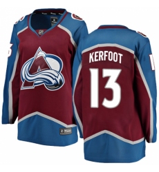 Women's Colorado Avalanche #13 Alexander Kerfoot Fanatics Branded Maroon Home Breakaway NHL Jersey Women's Colorado Avalanche #13 Alexander Kerfoot Fanatics Branded Maroon Home Breakaway NHL Jersey