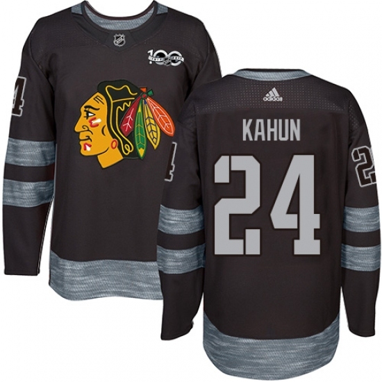Men's Adidas Chicago Blackhawks #24 Dominik Kahun Black 1917-2017 100th Anniversary Stitched NHL Jersey Men's Adidas Chicago Blackhawks #24 Dominik Kahun Black 1917-2017 100th Anniversary Stitched NHL Jersey