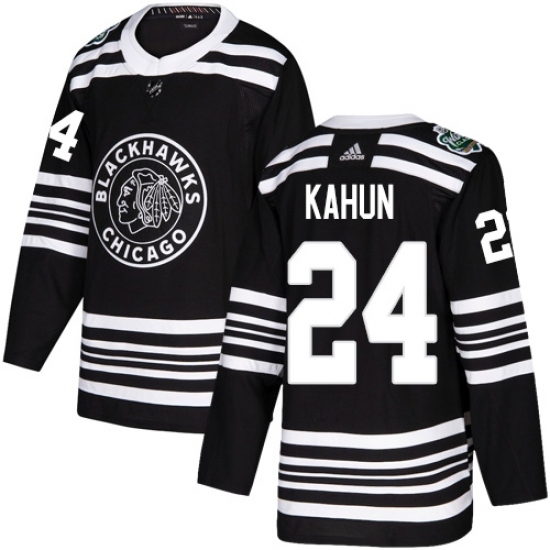 Men's Adidas Chicago Blackhawks #24 Dominik Kahun Black Authentic 2019 Winter Classic Stitched NHL Jersey Men's Adidas Chicago Blackhawks #24 Dominik Kahun Black Authentic 2019 Winter Classic Stitched NHL Jersey