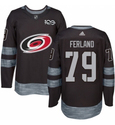 Men's Adidas Carolina Hurricanes #79 Michael Ferland Black 1917-2017 100th Anniversary Stitched NHL Jersey