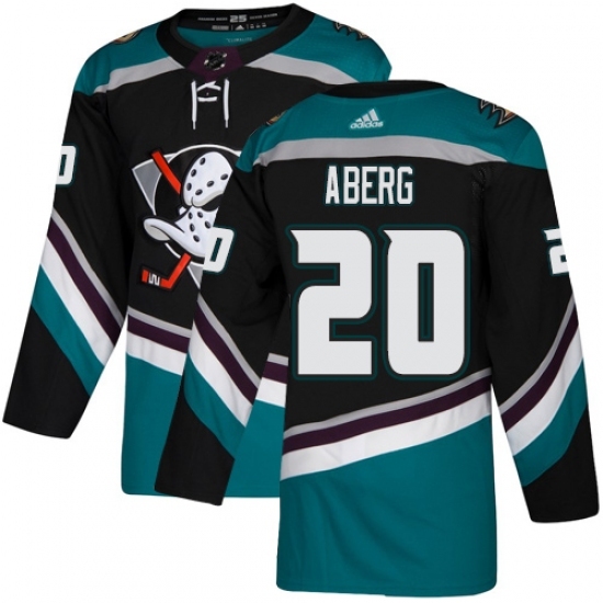 Men's Adidas Anaheim Ducks #20 Pontus Aberg Black Teal Alternate Authentic Stitched NHL Jersey Men's Adidas Anaheim Ducks #20 Pontus Aberg Black Teal Alternate Authentic Stitched NHL Jersey