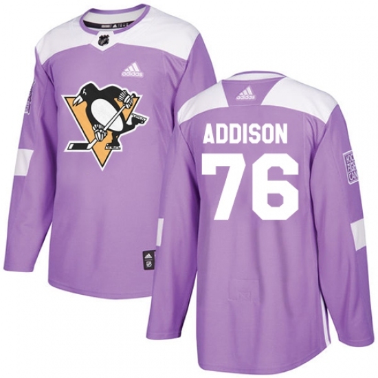 Men's Adidas Pittsburgh Penguins #76 Calen Addison Authentic Purple Fights Cancer Practice NHL Jersey Men's Adidas Pittsburgh Penguins #76 Calen Addison Authentic Purple Fights Cancer Practice NHL Jersey