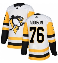 Men's Adidas Pittsburgh Penguins #76 Calen Addison Authentic White Away NHL Jersey Men's Adidas Pittsburgh Penguins #76 Calen Addison Authentic White Away NHL Jersey