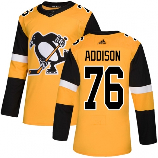 Men's Adidas Pittsburgh Penguins #76 Calen Addison Premier Gold Alternate NHL Jersey Men's Adidas Pittsburgh Penguins #76 Calen Addison Premier Gold Alternate NHL Jersey