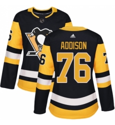 Women's Adidas Pittsburgh Penguins #76 Calen Addison Authentic Black Home NHL Jersey Women's Adidas Pittsburgh Penguins #76 Calen Addison Authentic Black Home NHL Jersey