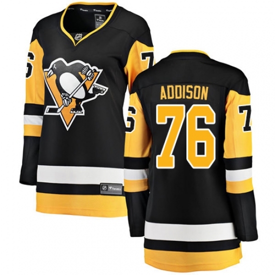 Women's Pittsburgh Penguins #76 Calen Addison Authentic Black Home Fanatics Branded Breakaway NHL Jersey Women's Pittsburgh Penguins #76 Calen Addison Authentic Black Home Fanatics Branded Breakaway NHL Jersey