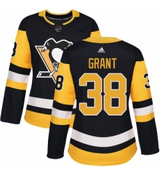 Women's Adidas Pittsburgh Penguins #38 Derek Grant Authentic Black Home NHL Jersey