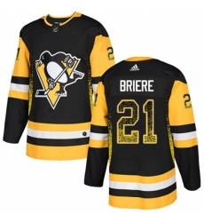 Men's Adidas Pittsburgh Penguins #21 Michel Briere Authentic Black Drift Fashion NHL Jersey