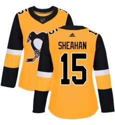 Women's Adidas Pittsburgh Penguins #15 Riley Sheahan Authentic Gold Alternate NHL Jersey