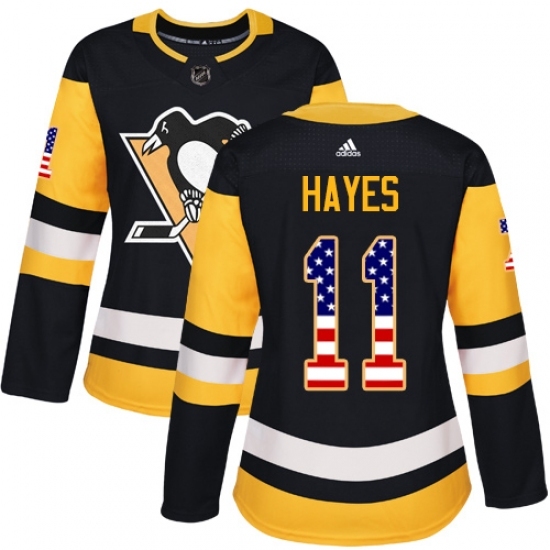 Women's Adidas Pittsburgh Penguins #11 Jimmy Hayes Authentic Black USA Flag Fashion NHL Jersey Women's Adidas Pittsburgh Penguins #11 Jimmy Hayes Authentic Black USA Flag Fashion NHL Jersey