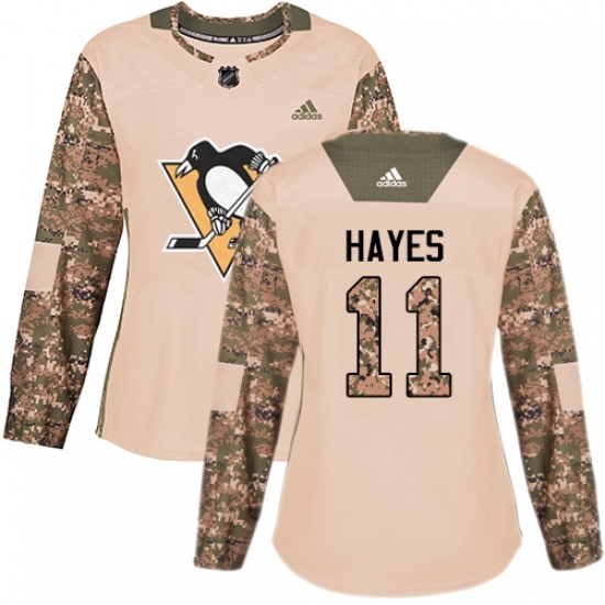 Women's Adidas Pittsburgh Penguins #11 Jimmy Hayes Authentic Camo Veterans Day Practice NHL Jersey Women's Adidas Pittsburgh Penguins #11 Jimmy Hayes Authentic Camo Veterans Day Practice NHL Jersey