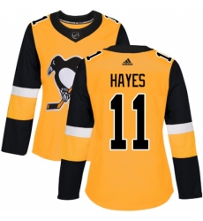 Women's Adidas Pittsburgh Penguins #11 Jimmy Hayes Authentic Gold Alternate NHL Jersey Women's Adidas Pittsburgh Penguins #11 Jimmy Hayes Authentic Gold Alternate NHL Jersey